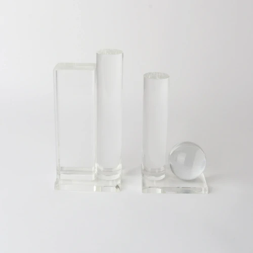 Clear Crystal Ball Bookends by Le Forge