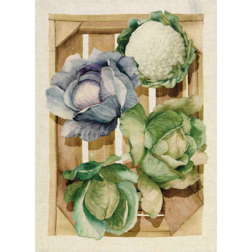 Cabbages 100% Linen Tea Towel by Tessitura Toscana Telerie