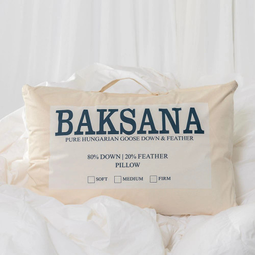 80/20 Hungarian Goose Down and Feather Pillow by Baksana