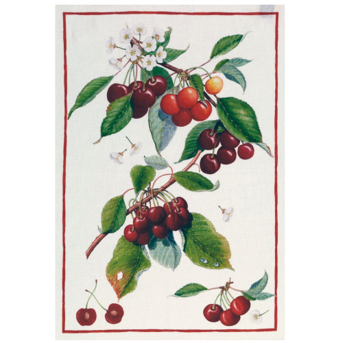 Cherries 100% Linen Tea Towel by Tessitura Toscana Telerie