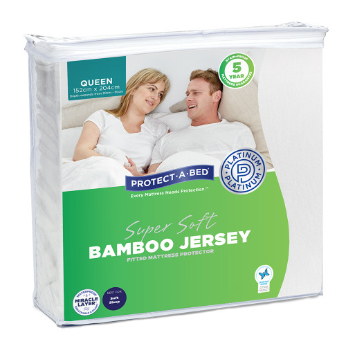 Super Soft Bamboo Jersey Waterproof Fitted Mattress by Protect-A-Bed