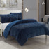 Blue Shaggy Fleece Duvet Cover Set by Marlborough