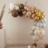 Balloon Arch & Paper Fans Taupe, Brown & Nude