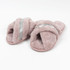 Blush Silver Crossover Plush Slippers by Honeydew
