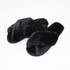 Black Crossover Plush Slippers by Honeydew