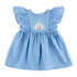 Denim Rainbow Flutter Sleeve Dress (3-6 months) by Stephan Baby