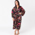 Paradise Black Velvet Kimono Robe