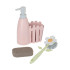 Florganic Pink 3pc Sink Caddy Set + Dispenser by Vigar