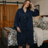 Linen Navy Bath Robe by MM Linen