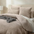 Archie Cross Stitch Velvet Coverlet Set - Nude
