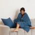Milo Waffle Square Cushion by Bambury - Ocean