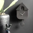 Modern Cuckoo Clock Metallic Dark Grey by Karlsson