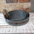 Set of 3 Round Tray Galvanized Rope/Rustic by Vanillaware