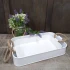 Set of 2 Rectangle Tray White/Rope by Vanillaware
