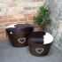 Detroit Stool Black Hide by Backyard (2 Pack)