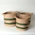 Set of 3 Jute Natural/Olive Stripe Basket by Le Forge