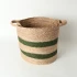 Set of 3 Jute Natural/Olive Stripe Basket by Le Forge