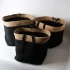 Set of 3 Black/Natural Jute Baskets Square Mixed by Le Forge