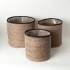 Set of 3 Natural/Black Seagrass Basket by Le Forge - 28cm
