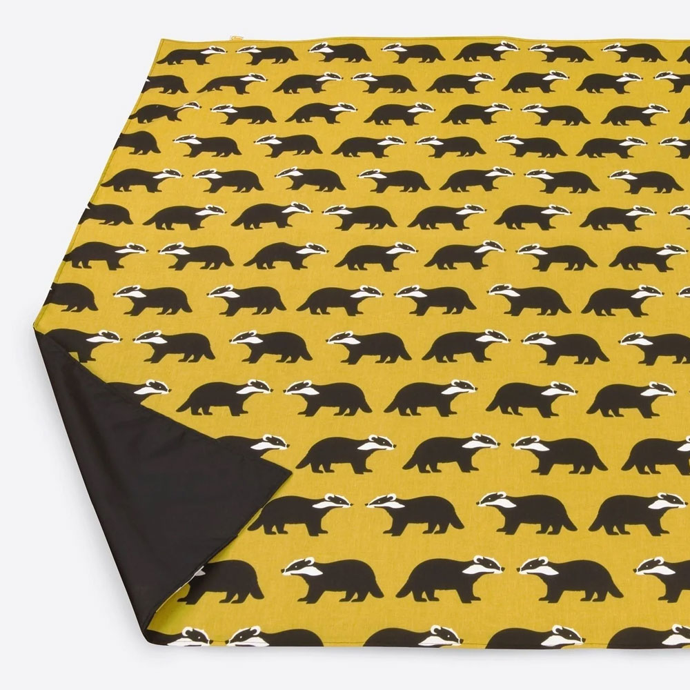 Kissing Badgers Picnic Blanket by Anorak queenb