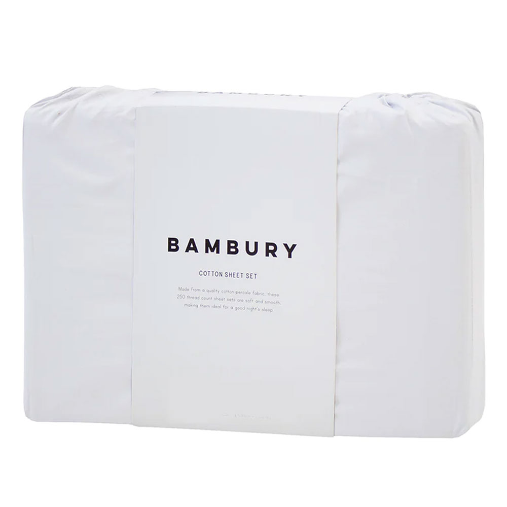 Purchase White Split Super King Cotton Sheet Set by Bambury queenb