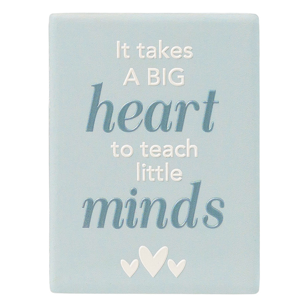 Gravierter Taschenspiegel 'It Takes A Big Heart To Shape Little Minds' - Edelstahl, Roségold, 6,3x5,9 Cm