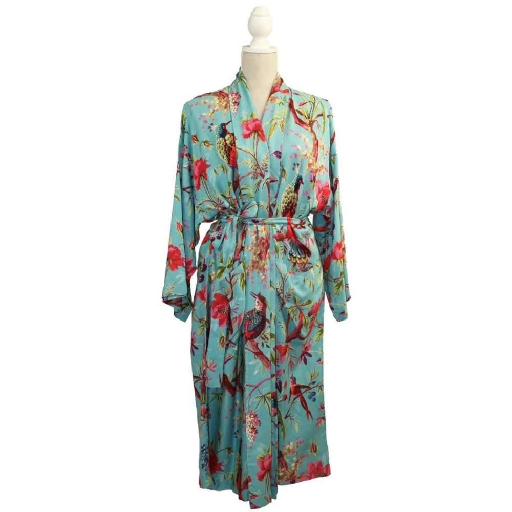 Sky Blue Pattern Robe Purchase Paradise Sky Blue Kimono Robe by Floressents | queenb.co.nz