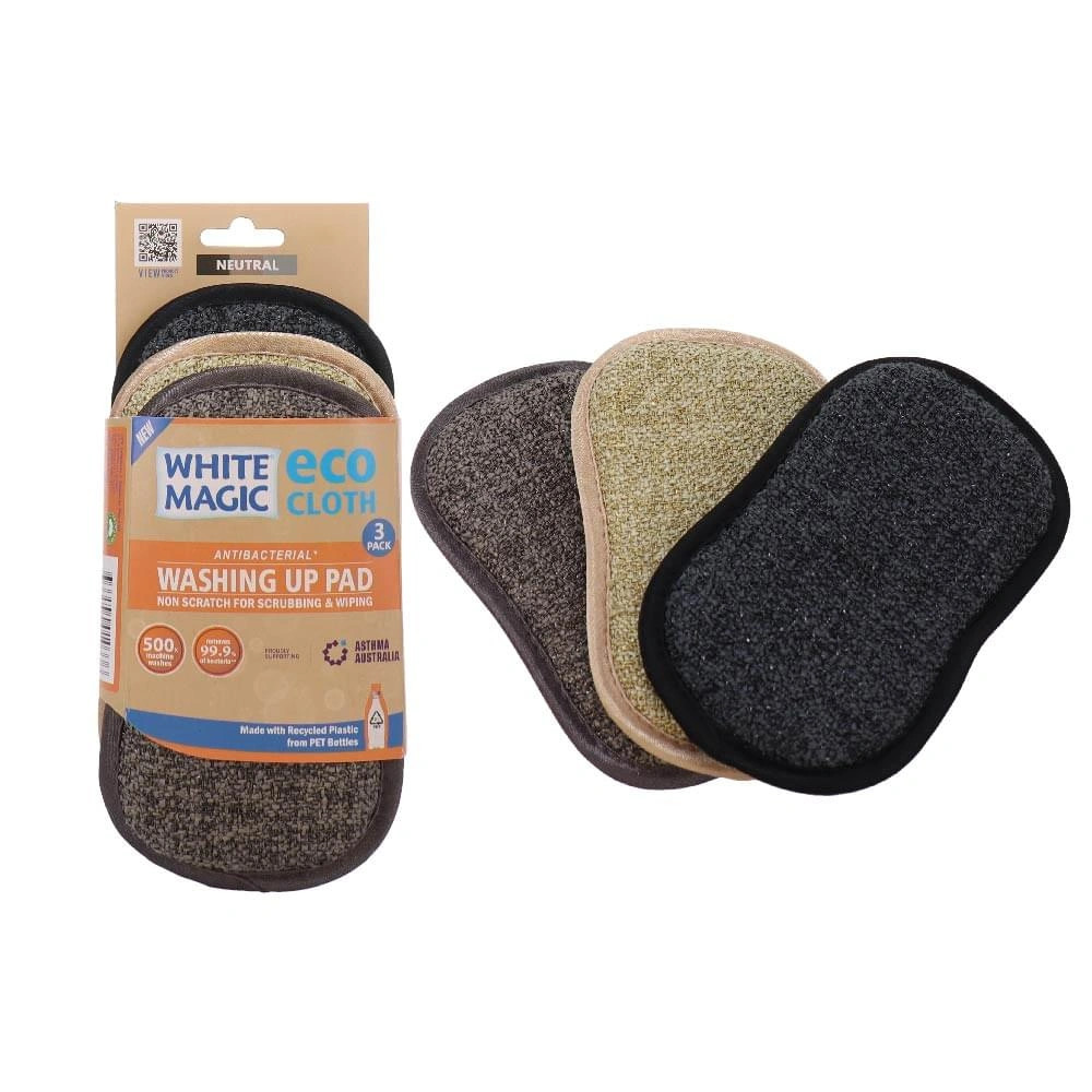 Neutral Washing Purchase Washing Up Pad (3 Pack) by White Magic | queenb.co.nz