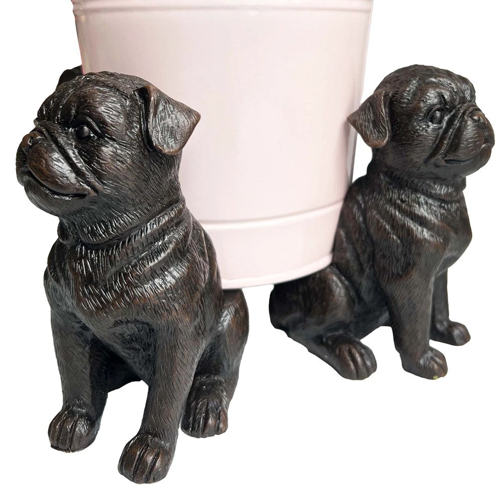 Pug Pot Set of 3 Pug Pot Holder Aged 9x6x12cm by Linen & More | QueenB NZ