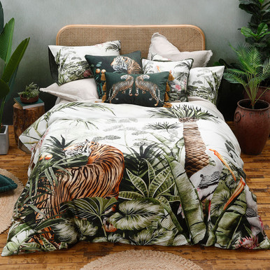 Caspian Jungle Duvet Cover Set by MM Linen queenb