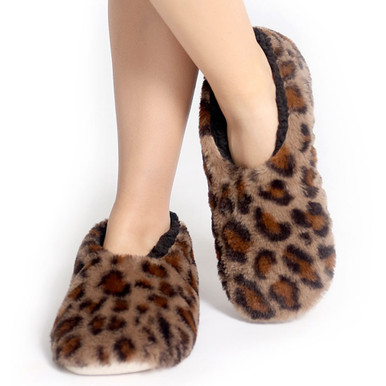 Buy Women's Caramel Leopard Print Slippers by SnuggUps | queenb.co.nz