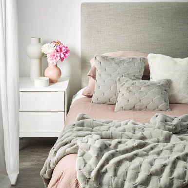 Valentina Grey Faux Fur Throw by Heirloom - queenb