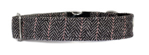 Metal Clasp Collar [Herringbone Tweed BW]