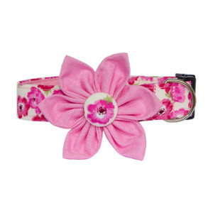 Clasp Collar with Flower [Poppy Pink]