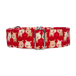 Martingale Collar [Xmas Reindeers - Red]