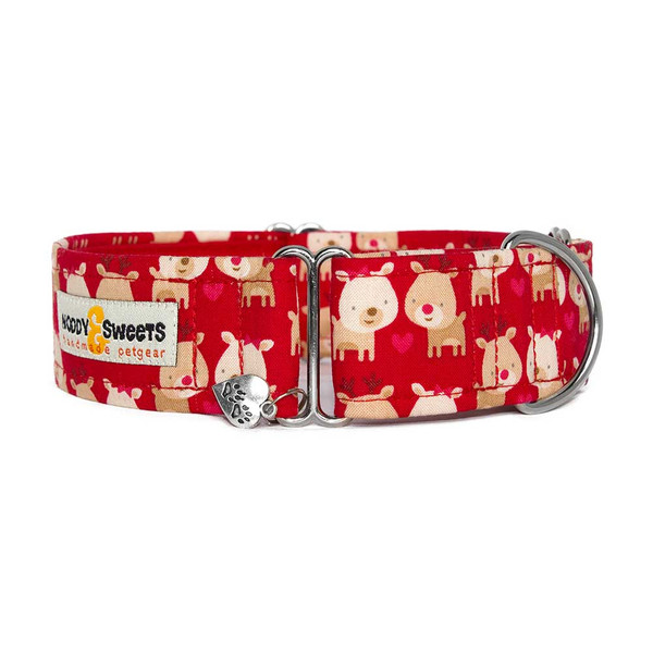 Martingale Collar [Xmas Reindeers - Red]