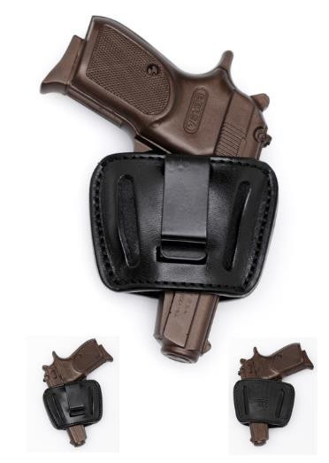 Premium Italian Leather Small Ambidextrous Pistol Holster (Black)