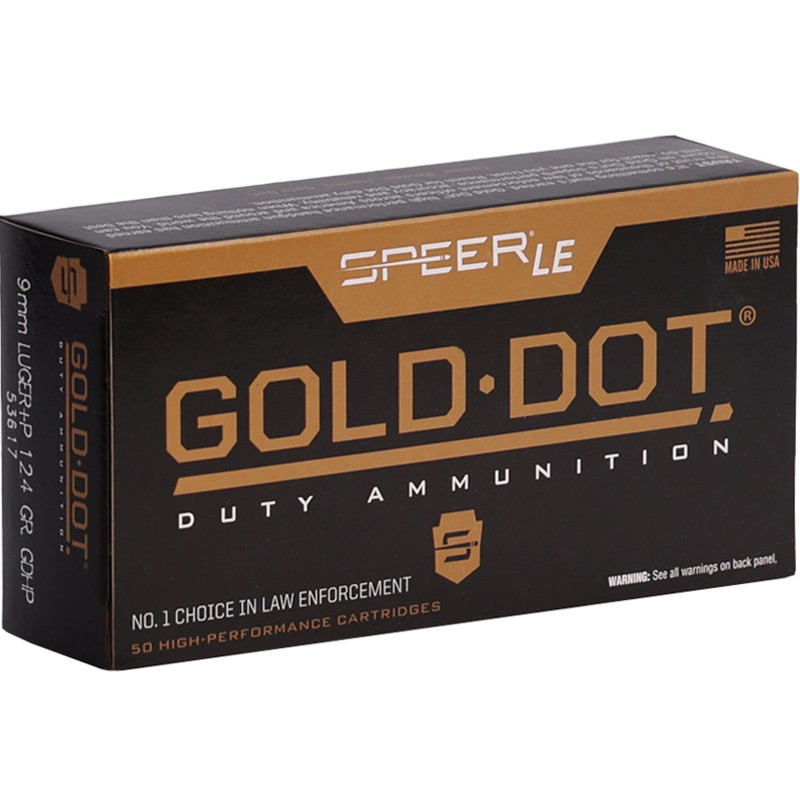 Speer LE Gold Dot 9mm+P 124gr GDHP (Box of 50)