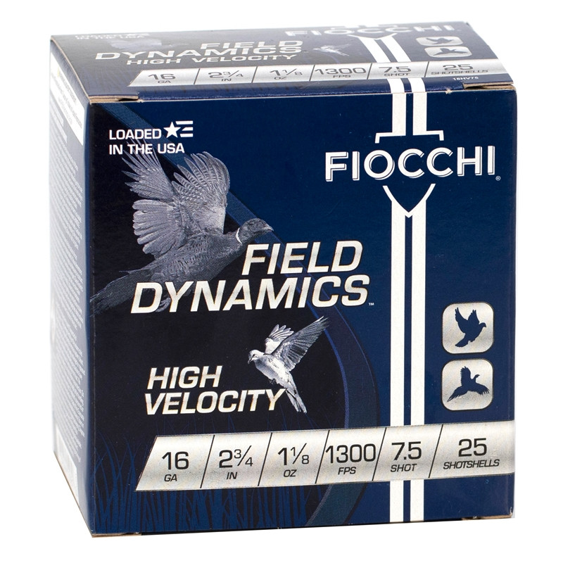 Fiocchi High Velocity 16ga 2-3/4" 1-1/8 oz 7.5 Shot (Box of 25)