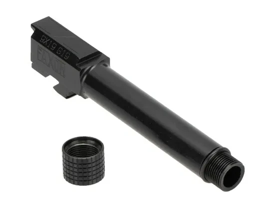 Glock 19 9mm Threaded Barrel with Thread Protector (Black 416 Stainless Steel)
