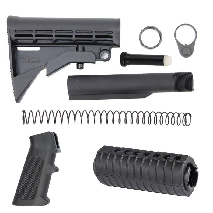 AR-15 Furniture Set Complete Stock Assembly (Black)