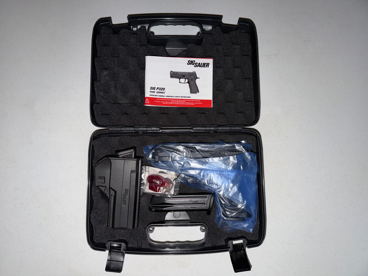 SIG P320 9mm 4.7" Barrel Full Long Rail Pro X Series (New) with Holster and Extra 17rd Magazine
