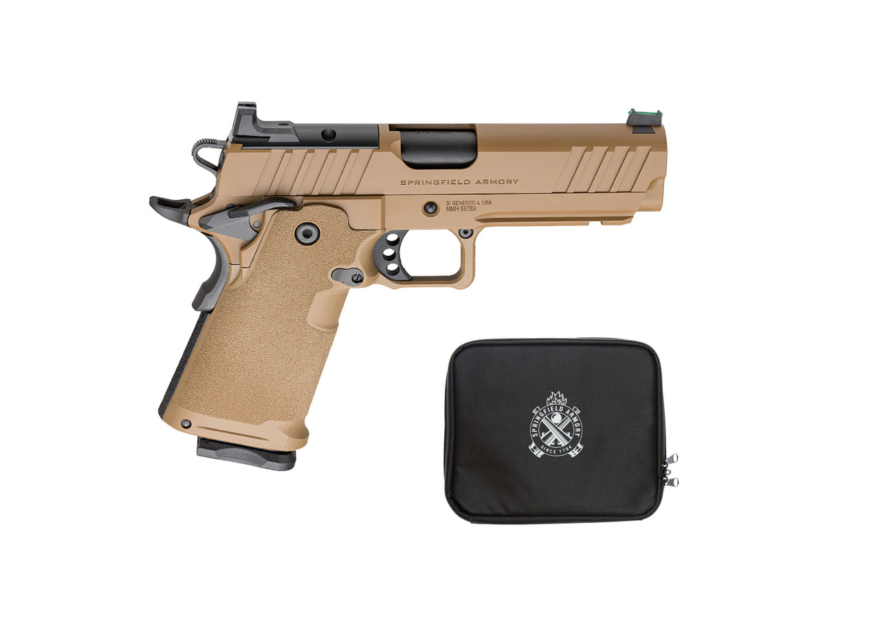 1911 9mm DS Prodigy 4.25" Barrel Optic Ready Rail with 17rd and 20rd Magazines and Soft Case (Coyote Brown)