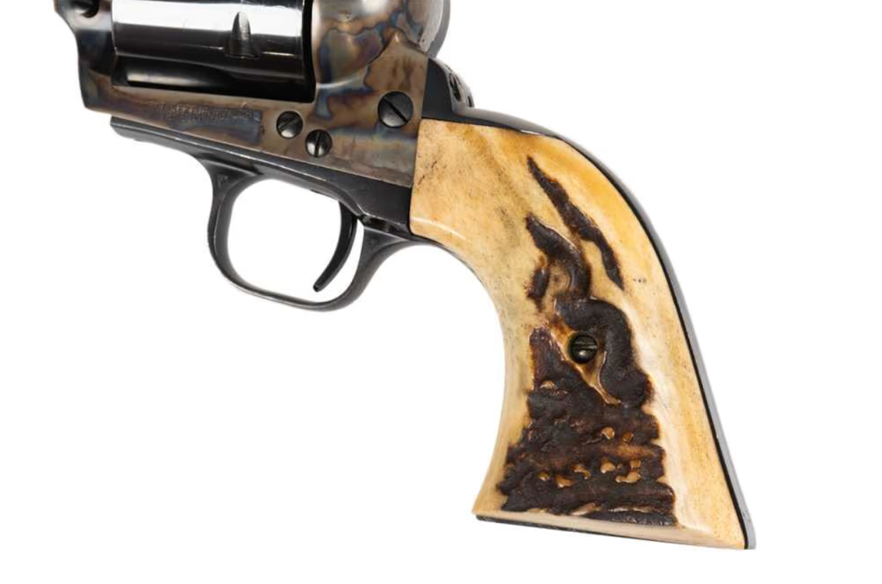 Colt 45 Colt SAA 3rd Gen 7.5" Barrel Sambar Stag Near-Full Bark Coverage (Made in 1977)