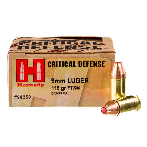 Hornady Critical Defense 9mm Luger 115gr FTX — 25 Rounds