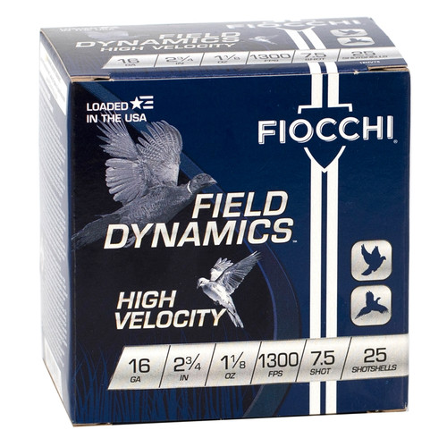 Fiocchi High Velocity 16ga 2-3/4" 1-1/8 oz 7.5 Shot (Box of 25)