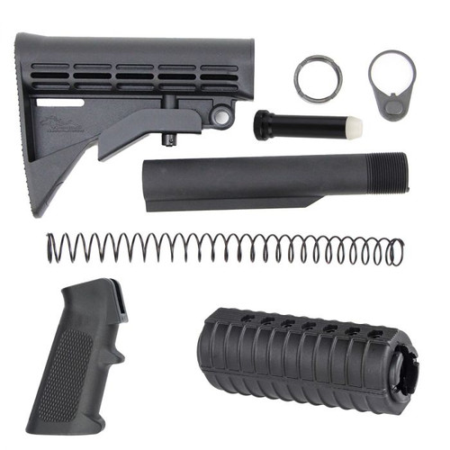 AR-15 Furniture Set Complete Stock Assembly (Black)