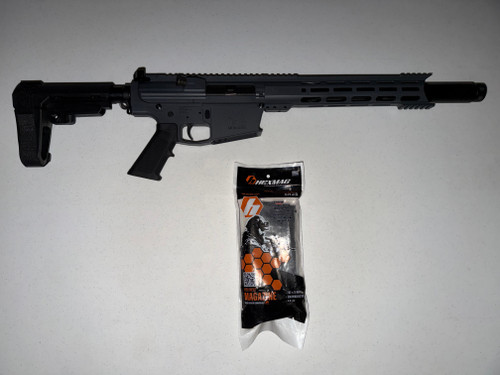 Moriarti Mar-10 308 Winchester 10.5" Threaded Barrel with Faux Suppressor M-LOK Forend SBA3 Pistol Brace Gray Cerakote with 20rd Magazine (New)