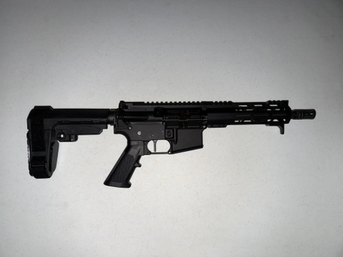 Davidson Defense DD-15 300 Blackout 8.5" Threaded Barrel 4lb Shoe Trigger Bayonet Lug Attachment M-LOK Forend Finger Stop SBA3 Pistol Brace Black Color with 30rd Magazine (New)