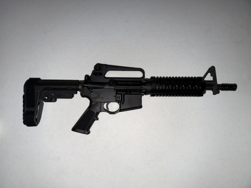 Spikes Tactical ST-15 556/223 10.5" Threaded Barrel Bayonet Lug Attachment Picatinny Quad Rail Forend SBA3 Pistol Brace Black Color with 30rd Magazine (New)